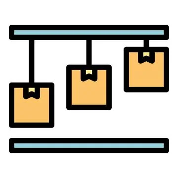 Mass production process icon vector flat Illustrazione stock
