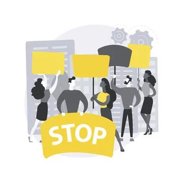 Mass protest abstract concept vector illustration. Ilustração Stock