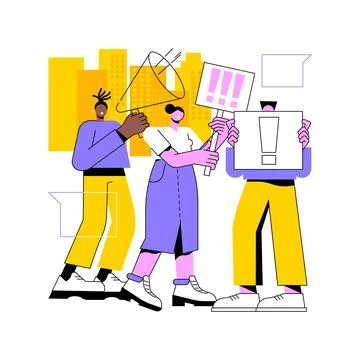 Mass protest abstract concept vector illustration. Stock-Illustration