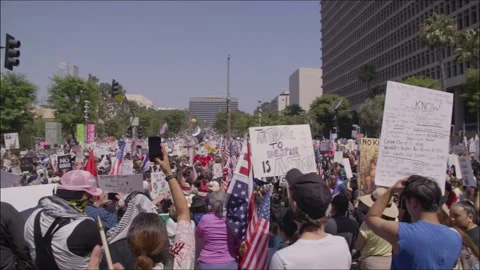 Mass Protest Outside Los Angeles City Hall June 14 2025 Stock Footage 311298502