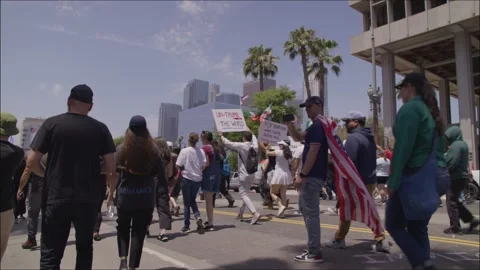 Mass Protest Outside Los Angeles City Hall June 14 2025 Stock Footage 311298902