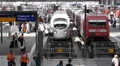 Mass Public Transportation Munich Railway Station Intercity Express Trains Crowd HD Footage