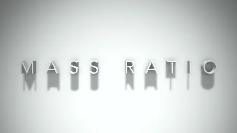 Mass Ratio 3D title animation with shadows on a white background Stock Footage 296673155