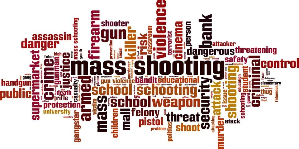 Mass schooting word cloud Stock Illustration