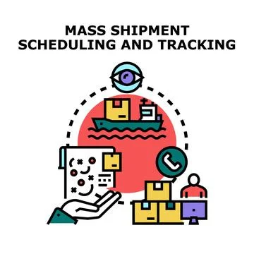 Mass shipment scheduling and tracking offering worldwide logistics 스톡 일러스트
