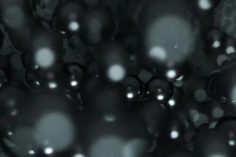 A mass of spheres falling down from above, 3d rendering. Ilustração Stock