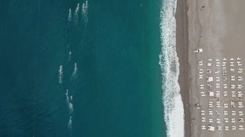 Mass start swim in open water. Stock Footage 243701859