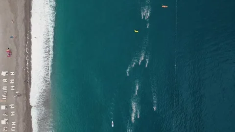 Mass start swim in open water. Stock Footage 243701892