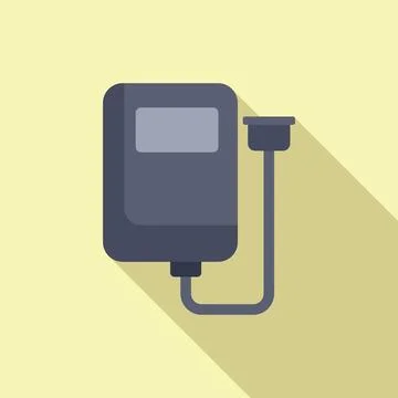 Mass storage tb icon flat vector. Focus state plastic 库存插图