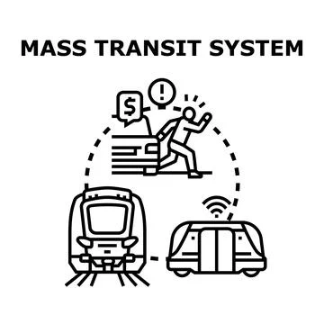 Mass transit system developing future urban mobility solutions Stock Illustration