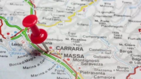 MASSA CARRARA on a map Video stock 176990905