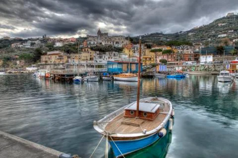 Massa Lubrense, italian fishing village,  Harbour HDR Stock Photos
