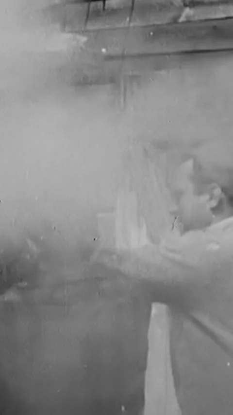 MASSACHUSETTS - 1947 - Planks for cladding the side of the ship are steamed, Stock Footage 338427140