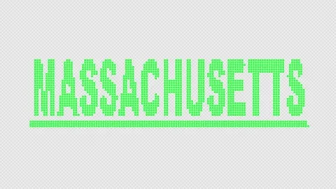 Massachusetts. Animated text. Transparent Alpha channel, 4K. Stock Footage 154885519