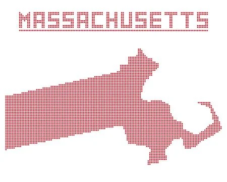 Massachusetts Dot Map Stock Illustration