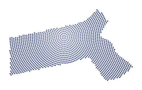 Massachusetts dotted map. Digital style shape of Massachusetts. Tech icon o.. Stock Illustration