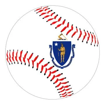 Massachusetts Flag Baseball Illustrazione stock