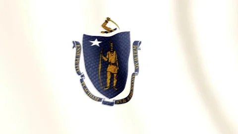 Massachusetts flag waving animation Stock Footage 76148658