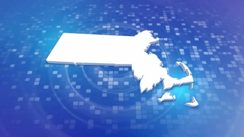 Massachusetts Map Intro Stock Footage 247967312