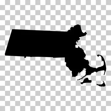 Massachusetts map shape, united states of america. Flat concept icon symbol v Stock Illustration