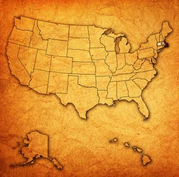 Massachusetts on map of usa Stock Illustration