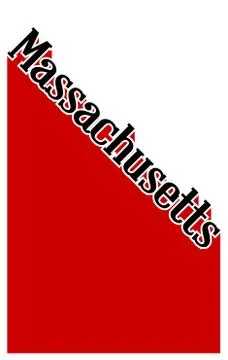Massachusetts State Angled Shadow Text Stock Illustration
