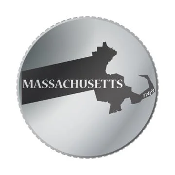 Massachusetts State Coin Stock Illustration