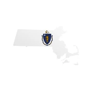 Massachusetts State Flag Map Stock Illustration