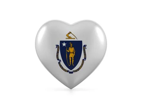 Massachusetts state heart flag Stock Illustration