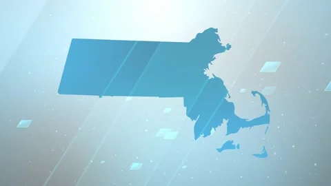 Massachusetts State Map Background Stock Footage 197964761