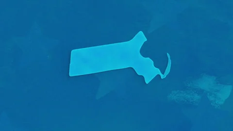 Massachusetts State Map with Blue Dotted Texture 스톡 동영상 347270113
