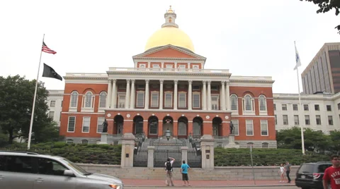 Massachussetts State House Video stock 29645243