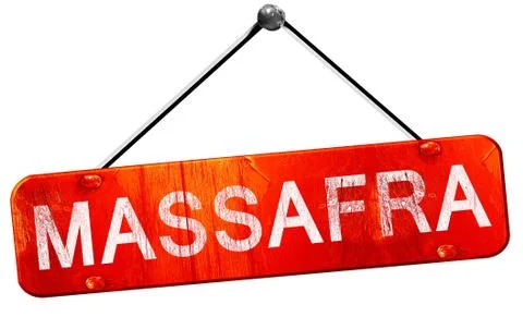 Massafra, 3D rendering, a red hanging sign Illustrazione stock