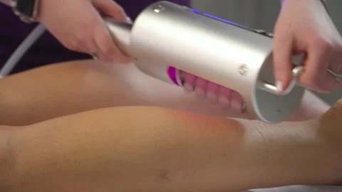 Massage. Advanced massage technologies. Laser massage device. Stock Footage 308063947