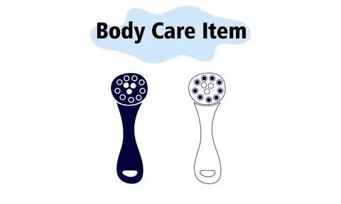 Massage brush for the body. In a solid and linear style. Vector illustration. Stock Illustration