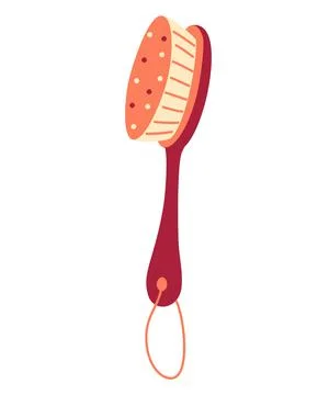 Massage brush. Dry Brushing Routine. Anti Cellulite Massage. Dry Brush Home S Stock Illustration