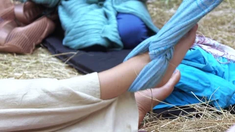 Massage with a cloth Stock Footage 78591285