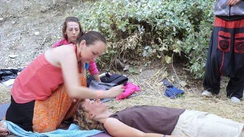 Massage with a cloth Stock Footage 101936919