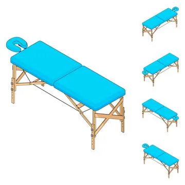Massage couch. 3D isometric, isolated. Set for spa treatments. イラスト素材