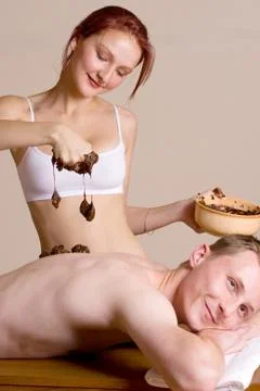 Massage for couples Stock Photos