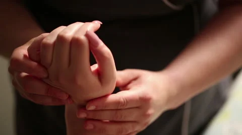 Massage Hand Close Up Tilt Up Stock Footage 62766230