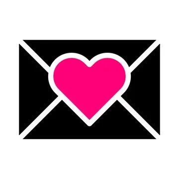 Massage icon solid black pink style valentine vector illustration perfect. 스톡 일러스트