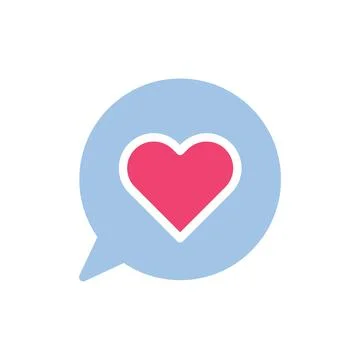 Massage love icon solid blue pink style valentine illustration symbol perfect Stock Illustration