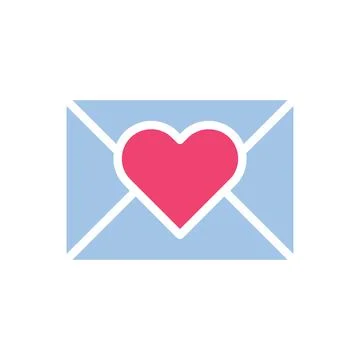 Massage love icon solid blue pink style valentine illustration symbol perfect Stock Illustration