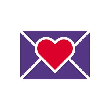 Massage love icon solid duocolor red purple style valentine illustration sy.. Stock Illustration