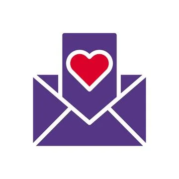 Massage love icon solid duocolor red purple style valentine illustration sy.. Illustrazione stock