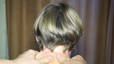 Massage of neck and collar zone. Stock Footage 104091767