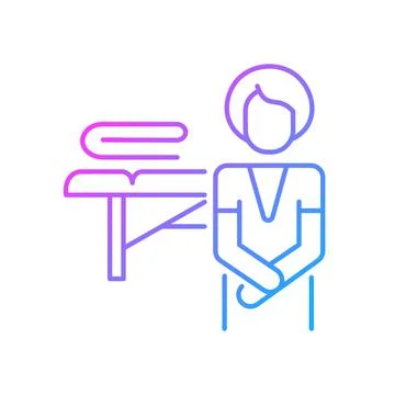 Massage practitioner gradient linear vector icon Stock Illustration