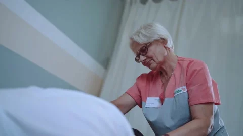 Massage procedure process, massage therapist Stock Footage 209124776