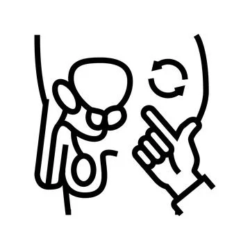 Massage prostate line icon vector illustration Illustrazione stock